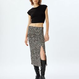 Koton Women Printed Straight Midi Skirt-image-51