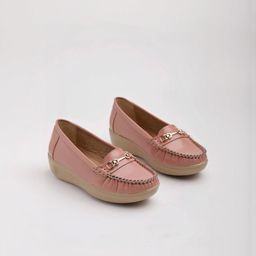 Stylestry Girls Peach Loafers-image-0