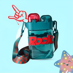 MOON MAMA Green & Red Single Stainless Steel Printed Water Bottle 600ml-picture-13