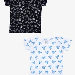 Bodycare Boys Pack Of 2 Conversational Printed Round Neck Cotton T-shirts-image-96