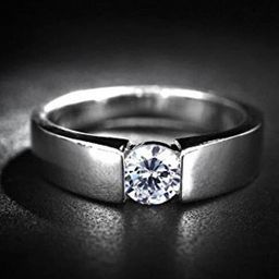 MEENAZ Men Set Of 2 Silver-Plated AD Studded Adjustable Finger Rings-image-14
