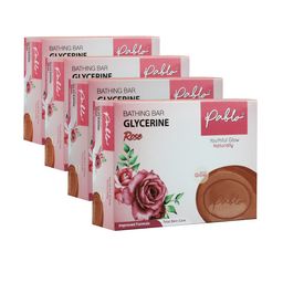 PABLO Set Of 4 Glycerine Rose Bathing Soap Bar For Extra Glow - 75g Each-6