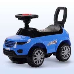 LuvLap Starlight Manual Push Ride on Car with Music & Horn Over Steering - Blue-27