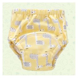 Ahc Zikku Potty Training Pants for Baby Pull up Design Reusable Giraffe Print - Yellow-26