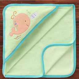 Child World Cotton Terry Knit Hooded Towel and Wrapper Marine Life Print L 76 x B 76 cm - Green-image-56
