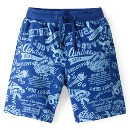 Pine Kids Cotton Looper Above Knee Length Shorts Text Print - Blue-picture-17