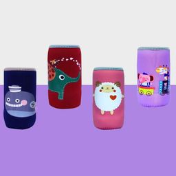 The Cheeky Kidzz Adjustable Reusable Baby Feeding Bottle Cover Sleeves Suitable For 120ml 220ml 240ml Slim Neck Feeding Milk/Water Glass Feeder Bottles (PACK of 4)-image-42