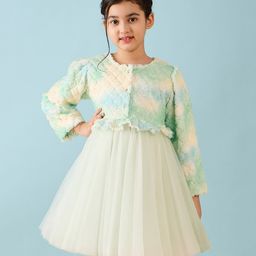 stylobug Stylo Bug Full Sleeves Tie & Dye Sequin Embellished Flared Dress - Green-picture-47