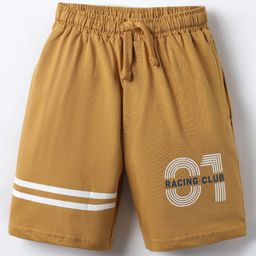 Taeko Single Jersey Knee Length Shorts With Text Print - Gold-image-61