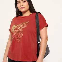 Honey Curvytude by Pantaloons Print Cotton short Top-image-40