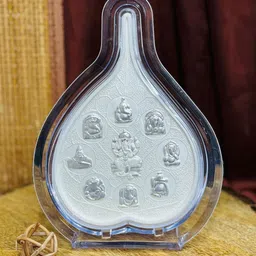 ABDESIGNS Silver Toned & Transparent Ashtavinayak Table Photo Frame image 3