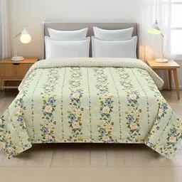 IVAZA Lime Green AC Room Double Bed Microfibre Comforter-image-89