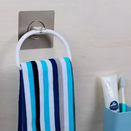 HOKIPO White Solid Plastic Towel Holder-30