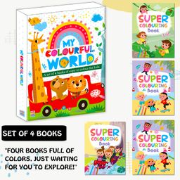 hellofriend books My Colorful World: 4-in-1 Early Learning Coloring Activity Books for Kids, Children and ToddlersPack of 4 - English image 5