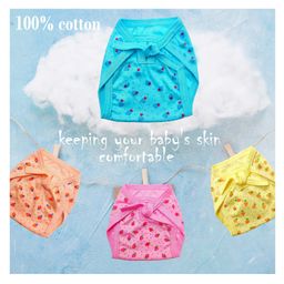 chrish Chirsh Baby Cloth Diapers/Nappies Washable & Reusable Cotton Cloth Nappies With String (0-6 Months, Pack Of 20) Medium- Multi Color image 5