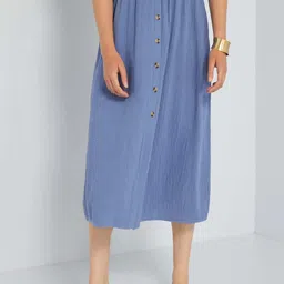 KIABI Pure Cotton Flared Midi Skirt-picture-7