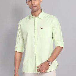 AD by Arvind Lime Green Slim Fit Shirt-image-38