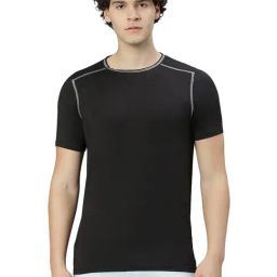 Slowave Black Regular Fit Crew T-Shirt-picture-23