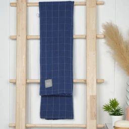 Doctor Towels Banana Double Cloth Checks Blue 380 GSM Viscose Bath Towel-image-24