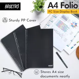 Brustro Folio FC A4 Size Presentation Folder 20 Pockets Polypropylene, BRA4F20PB (Pack of 3) image 5
