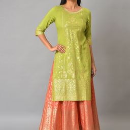 AURELIA Women Foil Printed Flared Skirts-32