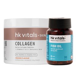 HealthKart HK Vitals Skin Radiance Collagen 100 g Orange & Fish Oil 30 caps Combo-11