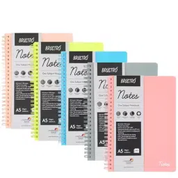 Brustro Notes Series Ruled Notebook A5 Size 70 GSM Caramel, Aqua, Lime, Blush & Slate, BRNOSA5COM (Pack of 5) image 2