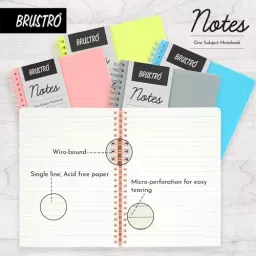 Brustro Notes Series Ruled Notebook A5 Size 70 GSM Caramel, Aqua, Lime, Blush & Slate, BRNOSA5COM (Pack of 5) image 3
