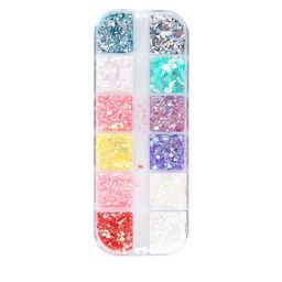Ekinsu Set Of 12 Grid Mix Design Nail Art Accessories-36