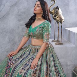 ODETTE Embellished Sequinned Semi-Stitched Lehenga & Unstitched Blouse With Dupatta image 2