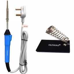Fadman Electric 2 In 1 Soldering Iron Kit Copper, Iron & Nickle Corded 25 W Grey+Blue with Solder Wire-18