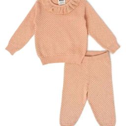 MiArcus Kids Peach Regular Fit Full Sleeves Sweatshirt Set-31
