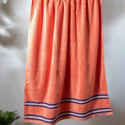 Nautica Vintage Crew Stripe Coral Cotton 500 GSM Super Soft Zero Twist Bath Towel-17