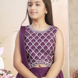 Aarika Girls Embroidered Thread Work Ready to Wear Lehenga & Blouse With Dupatta-picture-36