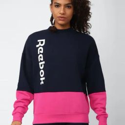 Reebok Black & Pink Cotton Color-Block Sweatshirt-picture-29