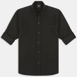 CHARCHIT Boys Spread Collar Long Sleeves Casual Cotton Shirt-image-11