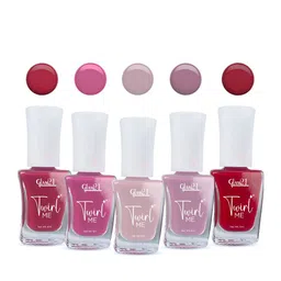 GLAM21 Set Of 5 Twirl Me Nail Paint - 6 ml Each - Combo No 09 - 38-41-06-18-05-9