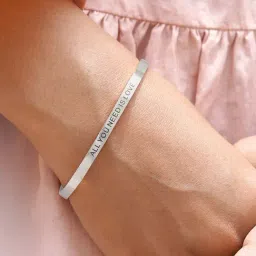 Joker & Witch All You Need Is Love Silver Mantra Band Flexible fit Bracelet-image-82