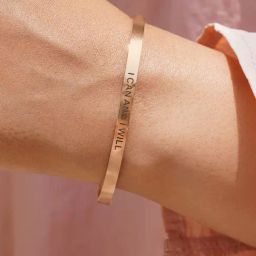Joker & Witch I Can And I Will Rose Gold Mantra Band Flexible fit Bracelet-18