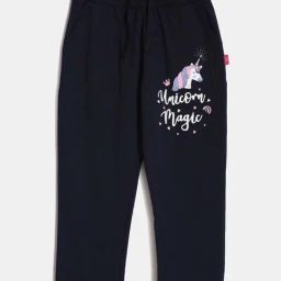 Dixcy Slimz Kids Navy & White Cotton Printed Trackpants-image-63
