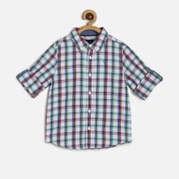 Allen Solly Junior White Checks Full Sleeves Shirt-image-89