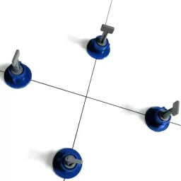 TileMaster 50 Pcs Reusable Adjustable Tile Leveling System Kit with 1 Special Wrench Non-Magnetic Durable Plastic Blue & Grey 7 cm Length, TM-76 image 4