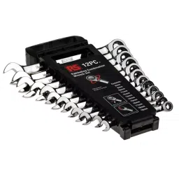 RS PRO 12 Piece Chrome Vanadium Steel Ratchet Spanner Set Model No 487191-29