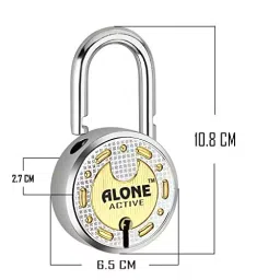 ALONE LOCKS Round 65 mm Steel Chrome 8 Same Keys Double Locking Padlock (Pack of 2) image 3