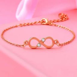 Estele Rose Gold-Plated Infinity Bracelet with Crystals for Women-38