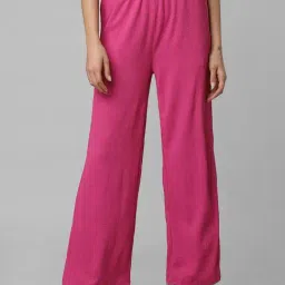 Only Dark Pink Regular Fit High Rise Pants-image-66