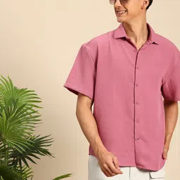 Mast & Harbour Men Textured Relaxed Fit Casual Shirt-picture-0