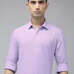 Arrow Self Design Manhattan Slim Fit Opaque Pure Cotton Formal Shirt-picture-43