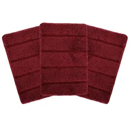 Kuber Industries Maroon 3 Pieces Anti Skid Door Mat-54