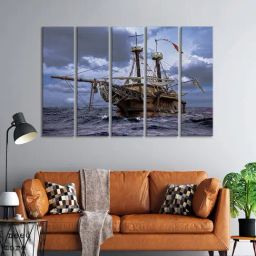 999Store Printed Multicolor MDF 5 Panels Wall Art-10